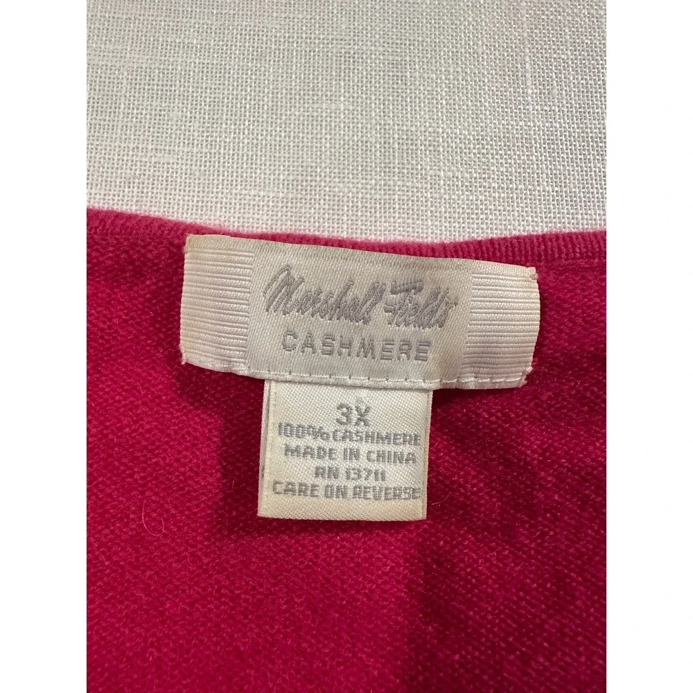 Marshall Fields Cashmere Sweater Magenta Pink Crew Neck Pullover‎ Womens 3X